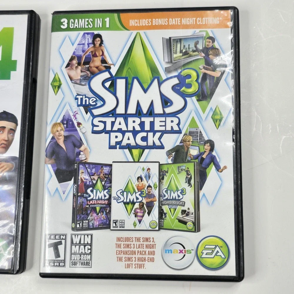 The Sims 4 PC Mac DVD Game & The Sims‎ 3 Starter Pack PC Mac 3 Game Bundle Set